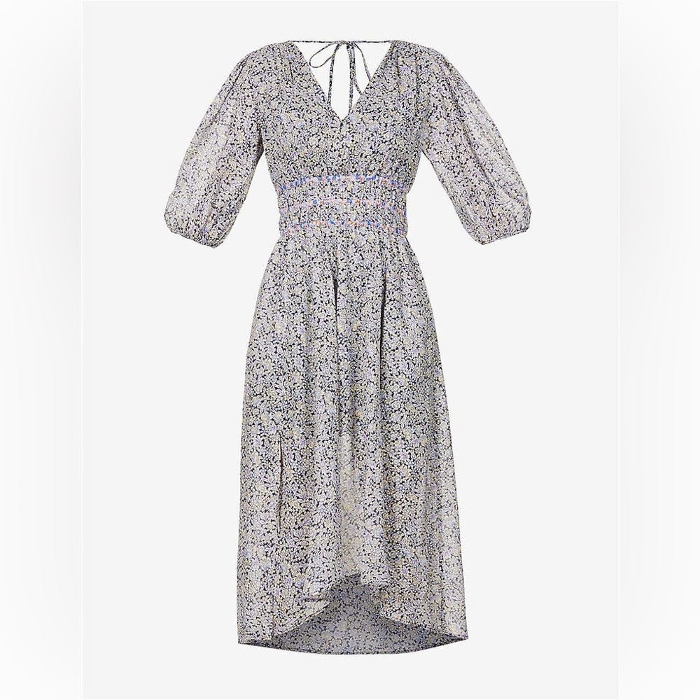 Maje Rilota Flora-Print Cotton Maxi Dress
